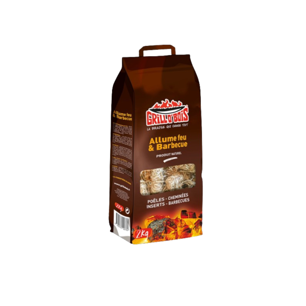 sachet d'allume feu en laine de bois (2kg 170 pièces)