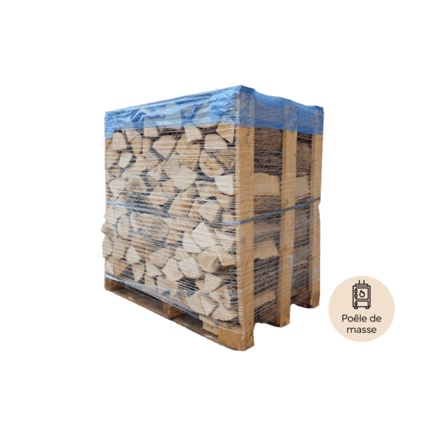 palette de 1st de bois de chauffage en 33cm spécial poêle de masse sec séchoirs prêt à l'emploi résineux/feuillus